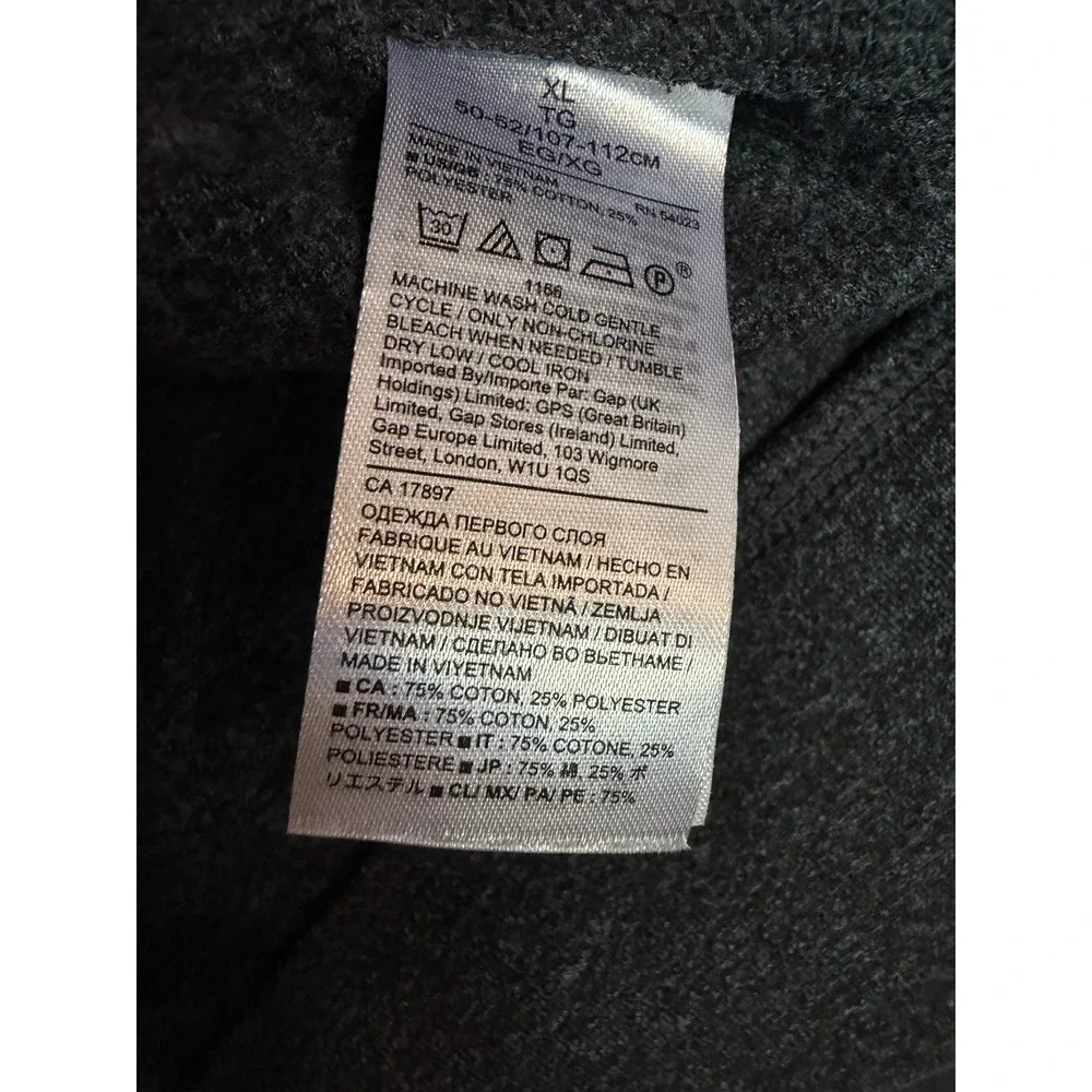 Banana Republic Mens Crewneck Pullover Sweatshirt Dark Heather Gray XL